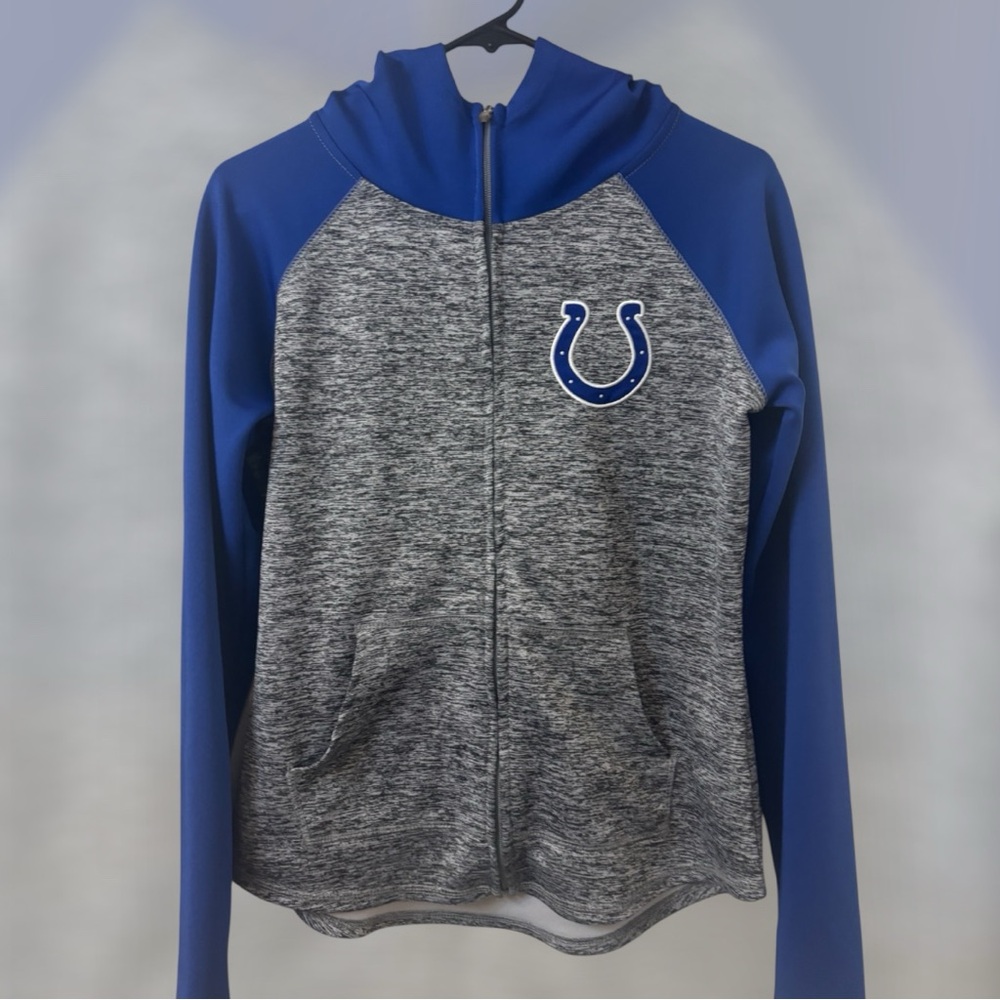 Team Apparel Gray and Royal Blue Women's Zip Hoodie